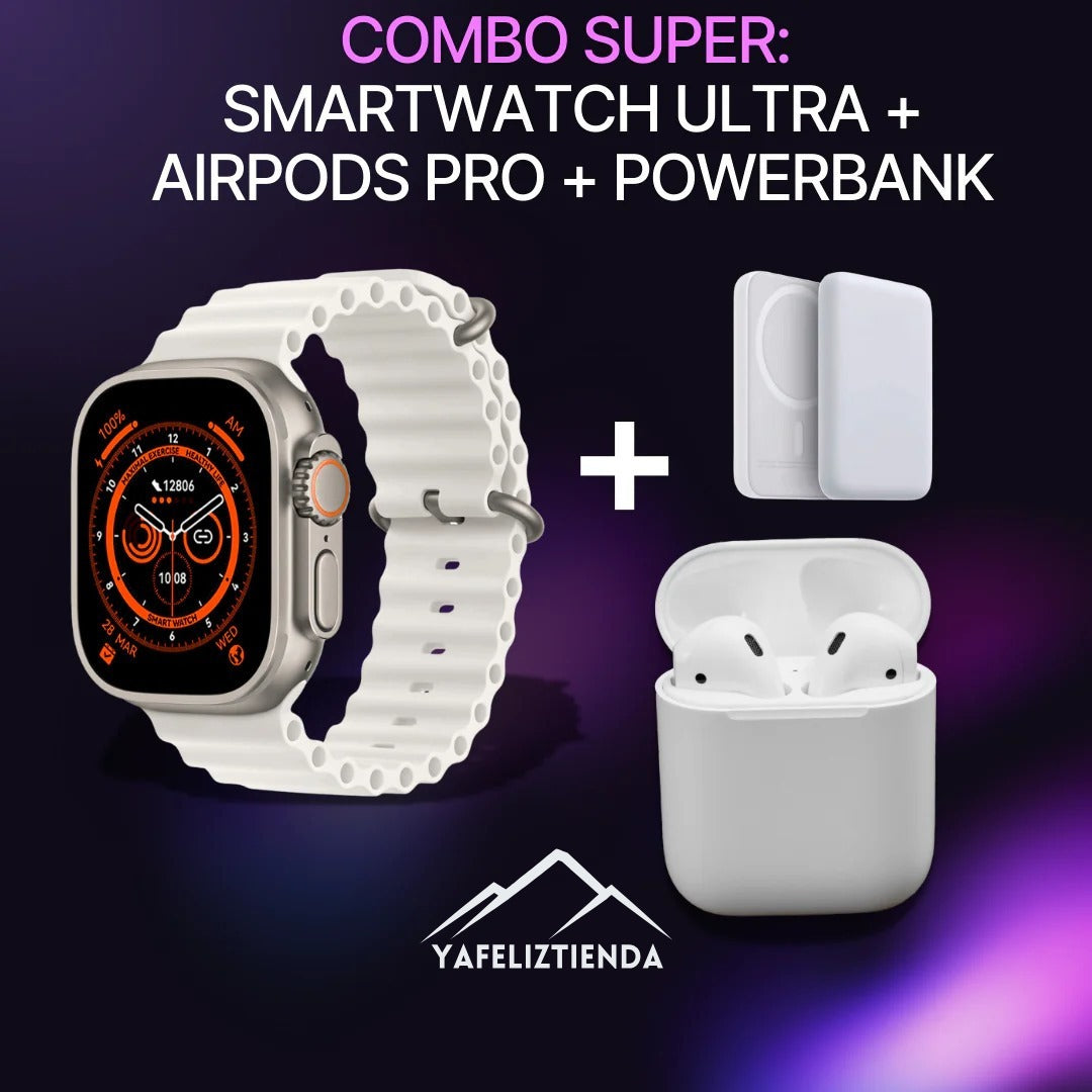COMBO: Smart Watch + Audifonos + Power Bank