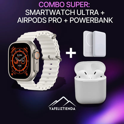 COMBO: Smart Watch + Audifonos + Power Bank